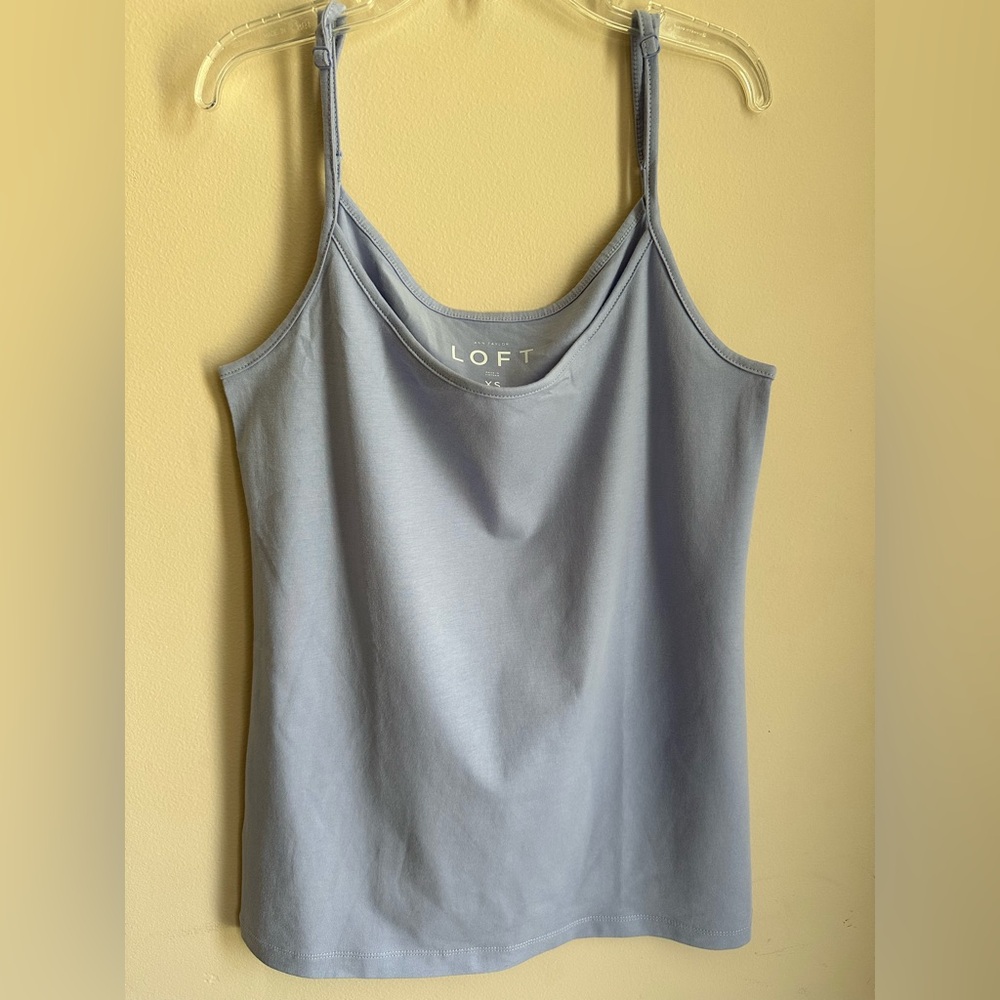 Anne Taylor LOFT Light Blue Camisole Spaghetti Strap Top, X-Small